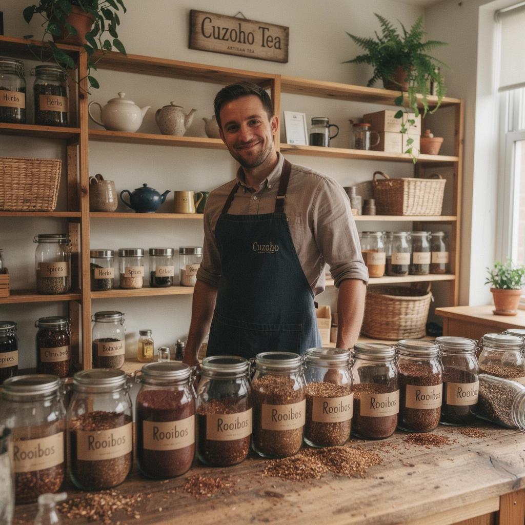 Édes rooibos tea, amely az ízletes vaníliával együtt tálalva van.